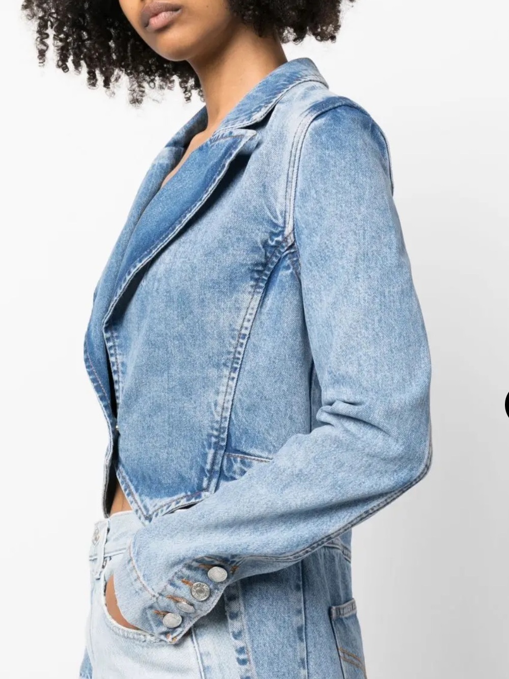 Moschino Light Blue Fishtail Denim Jacket - Picture 4 of 10